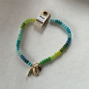 Anthropologie Green and Blue Beaded necklace